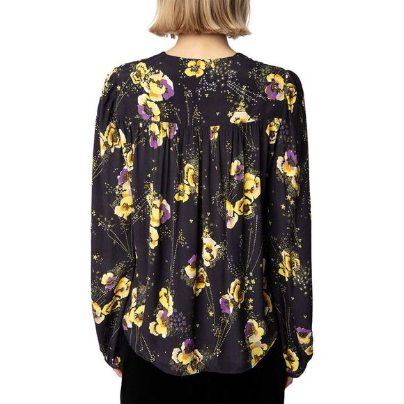 Zadig & Voltaire Womens Turin Crepe Yoko Strass Shirt, Black - Picture 2 of 5